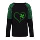 thumbnail image 4 of RKSTN Women's St Patrick's Day T Shirts Top Oversized Crewneck Glitter Luckys Irish Shamrocks Paddy's Day Graphic Print Long Sleeve Shirt Womens Casual Plus Size Round Neck Loose Fits Comfy Tees, 4 of 9