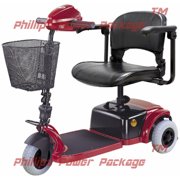 CTM - HS-125 - Lightweight Travel Scooter - 3-Wheel - Burgundy