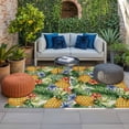 thumbnail image 2 of Pineapple Outdoor Rug for Patio/Deck/Porch, Non-Slip Large Area Rug 4 x 6 Ft, Tropical Plants Flowers Fruit Watercolor Indoor Outdoor Rugs Washable Area Rugs, Reversible Camping Rug Carpet Runner, 2 of 8