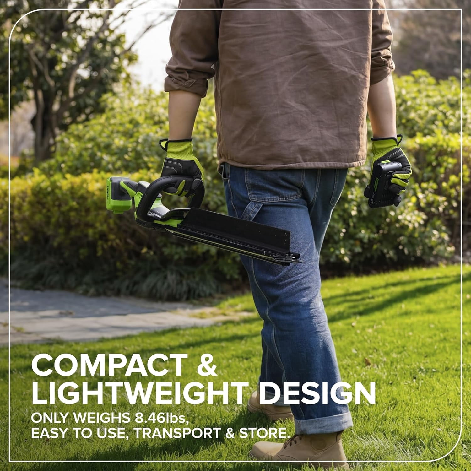 Greenworks 24V 20" Brushless (1" Cutting Capacity) Hedge Trimmer, 2.0Ah Battery and 30W Charger