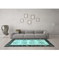 thumbnail image 3 of Ahgly Company Machine Washable Indoor Square Persian Light Blue Traditional Area Rugs, 5' Square, 3 of 4
