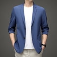 thumbnail image 1 of Chaqueta de traje de verano para hombre, de una sola pieza, elegante, informal, de mediana edad, para jóvenes y jóvenes, ajustada, con protección solar, fina, 1 of 4