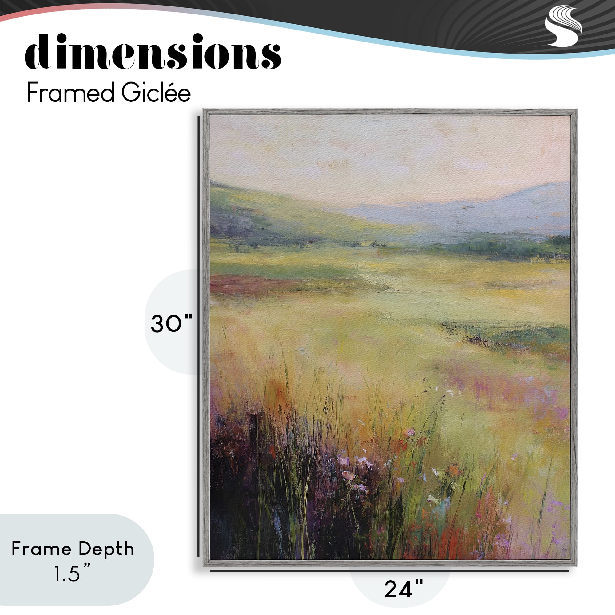 Stupell Industries Green Valley View Gray Framed Giclee Art, design by Svetlana Aleynikova