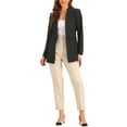 thumbnail image 2 of INSPIRE CHIC Business Blazers for Women's Stand Collar Long Sleeve Mid Suit Jackets Black XS, 2 of 5