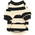 thumbnail image 4 of Abrigo de invierno tipo jersey para perros pequeños en suave algodón a rayas, chaqueta cálida para cachorros y gatos, ropa para mascotas Chihuahua, Yorkshire Terrier (Negro, Mediano), 4 of 5