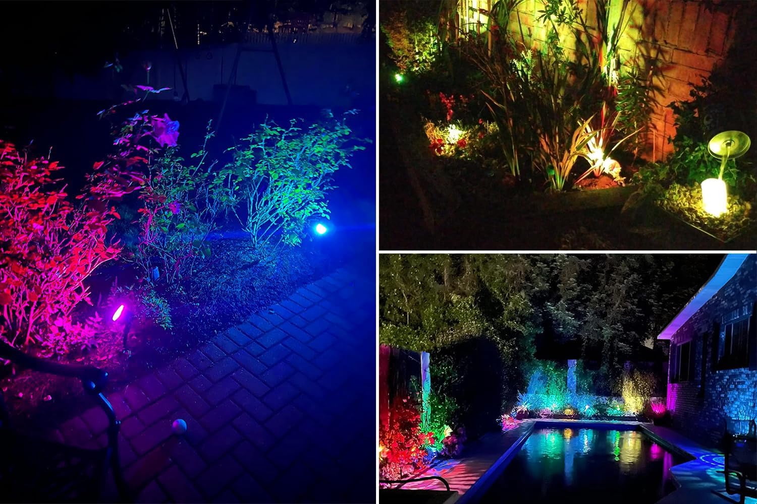 20W Christmas Halloween Spot Lights Outdoor, RGB Color Changing Landscape Spotlight 120V IP65 Waterproof with Plug & Remote, for Yard Garden, 4 pack