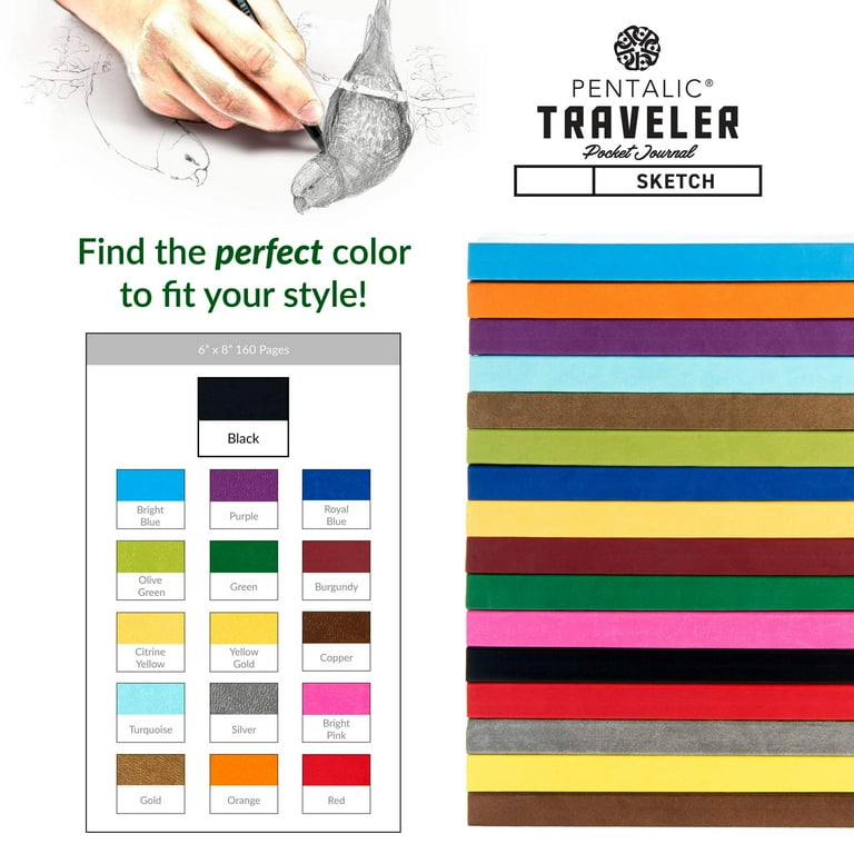 Pentalic Traveler Pocket Sketchbook, 160 Pages, Turquoise photo 5