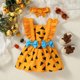 thumbnail image 2 of Vestidos de niña estilo inglés vintage con cuello cuadrado y lazo, sin mangas, estampado de cavernícola para Halloween, 2 of 4