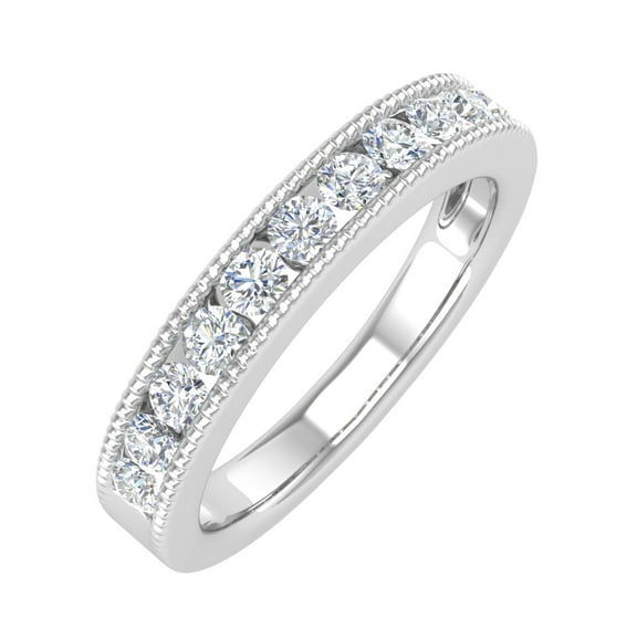 1/2 Carat Channel Set Diamond Wedding Band Ring in 14K White Gold (Ring Size 7.5) (SI1-SI2 Clarity)
