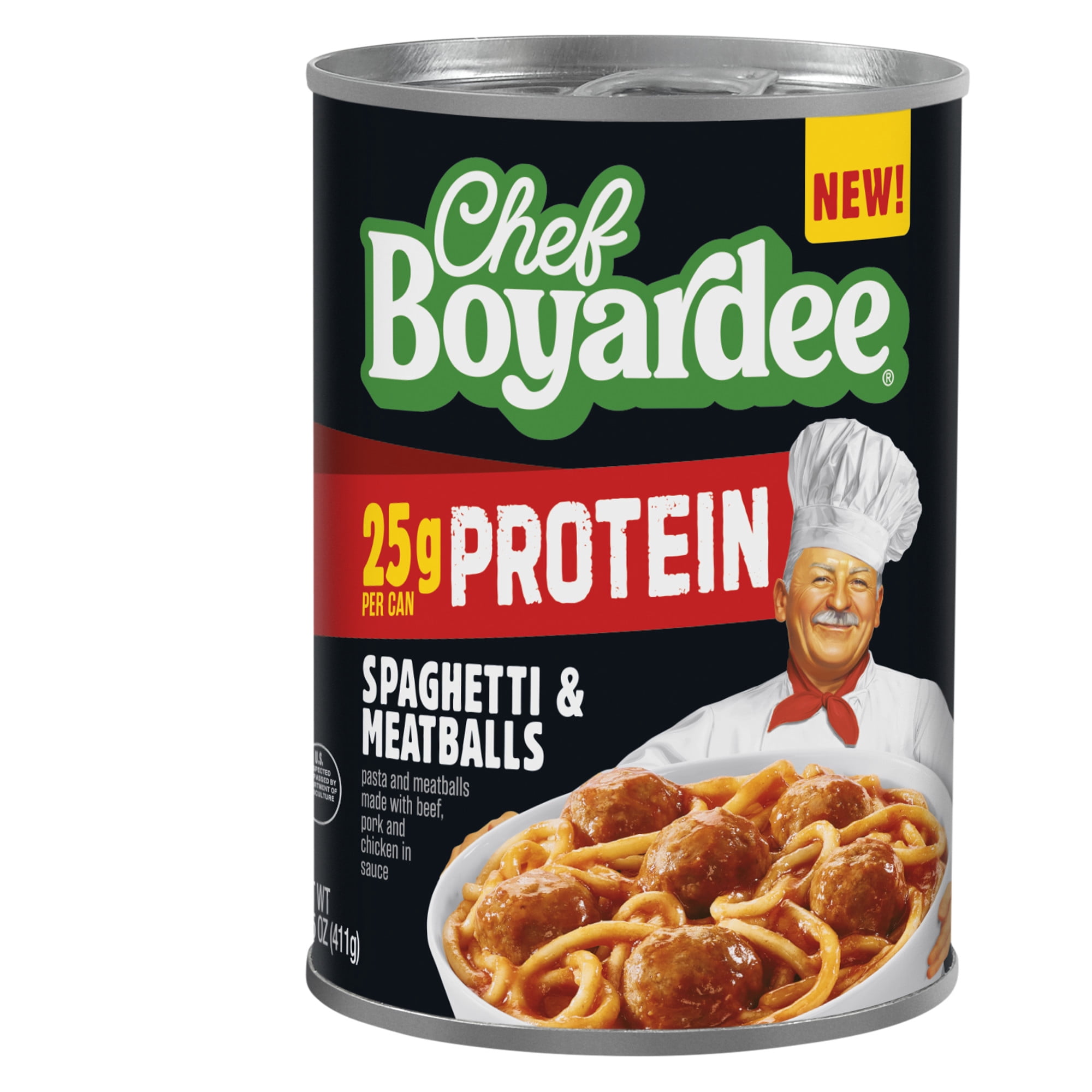 (6 pack) Chef Boyardee Protein Spaghetti & Meatballs, 14.5 oz Can