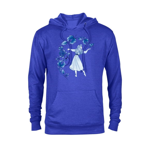 Disney Sleeping Beauty Princess Aurora Blue Flowers T-Shirt - Pullover Hoodie for Adults - Customized-Royal Heather