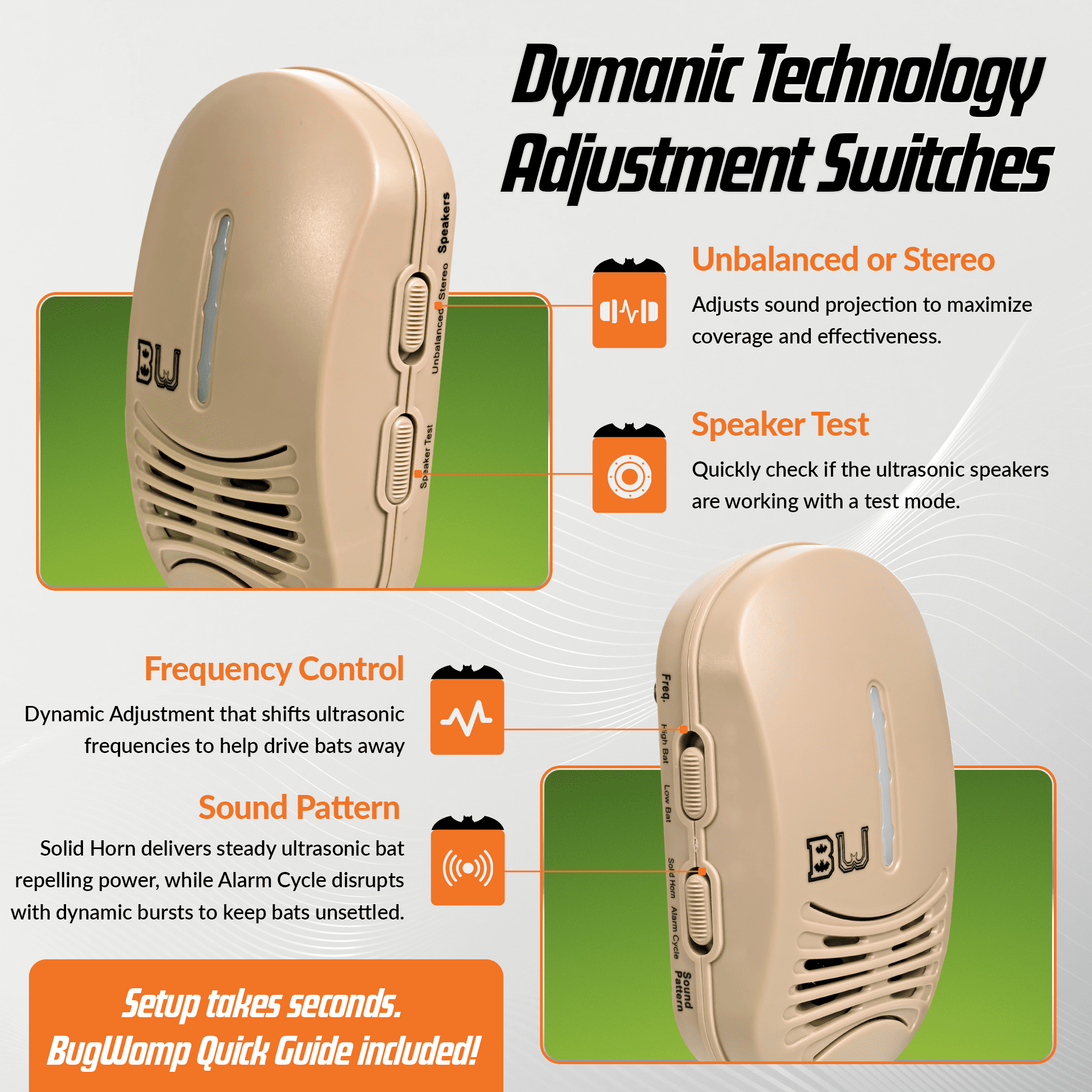 BEU-T Bat Expulsion Unit – Desert Tan Edition, Equipped with Dynamic Ultrasonic Bat Repellent Technology