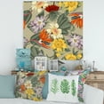 thumbnail image 2 of Designart ' Ancient Exotic Flowers In Orange and Yellow ' Traditional Canvas Wall Art Print, 2 of 4