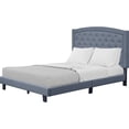 thumbnail image 2 of Modern Marvel Upholstered Platform Bed in Gray with Tufted Headboard and Sturdy Wood Slat Support, 2 of 5
