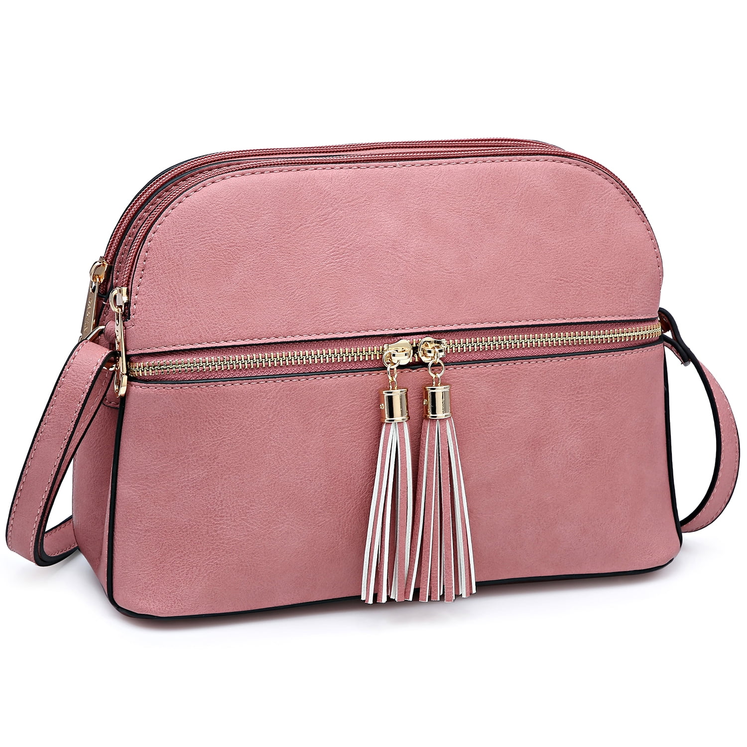 Dasein Women Tassel Zipper Pocket Crossbody Bag Shoulder Purse Fashion Travel Bag with Multi