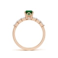 thumbnail image 2 of ANGARA Emerald-Cut Lab Grown 1 Ct Emerald Engagement Ring with Diamond Accents for Women in 14K Rose Gold (Size-7x5mm) | May Birthstone, Anniversary, Jewelry Gift for Women | Lab-Grown Emerald Ring, 2 of 9