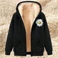 thumbnail image 2 of Women's Plus Size Hooded Coat Winter Warm Lamb Print Cardigan Outerwear Casual Long Jacket, 2 of 2