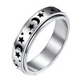 thumbnail image 1 of Women Men Fidget Meditation Anti-anxiety Calming Rings Star Moon Spinning Rings, 1 of 5