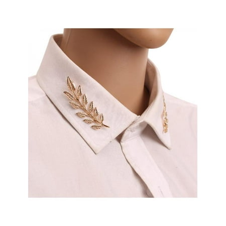 - MAXSUN Vintage Leaf Collar Shirt Pins Clip Brooch Pin