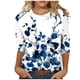 thumbnail image 1 of Camisas Para Mujer Moda Cuello Redondo 3/4 Manga Camiseta Otoño Estampado Blusa Tops Sudadera Odeerbi ODB124676, 1 of 4