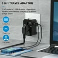thumbnail image 7 of USB-C compatible C/G/A/I type travel adapter, suitable for EU, US, UK, Australia, Thailand, Black, 7 of 7
