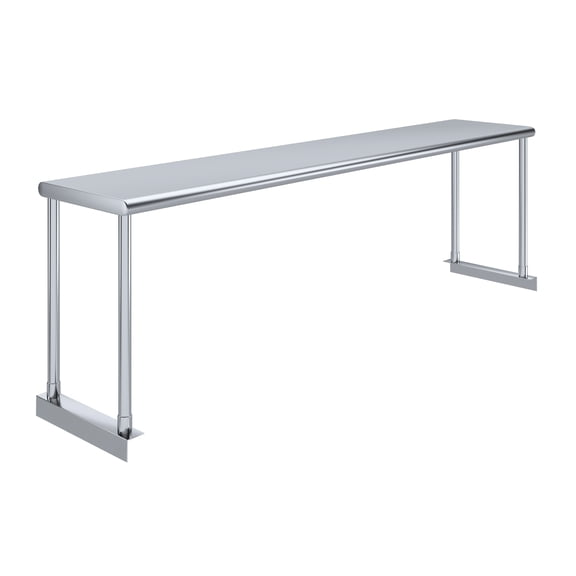 Stainless Steel Single Overshelf for 60 in. Long Prep Table. 12 in. Wide x 60 in. Long x 18 in. High.