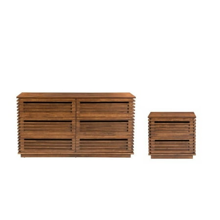 2 Piece Mid Century Modern Dresser And Night Stand Set In Walnut 2 Piece Mid Century Modern Dresser And Night Stand Set In Walnut Com