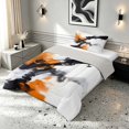 thumbnail image 2 of Manfei Abstract Ink Painting Twin Comforter Sets, Watercolor Ombre Bedding Set, Orange, Black and White, Gray Reversible 2-Piece, 1 Comforter and 1 Pillowcase, 2 of 6