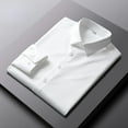thumbnail image 6 of Elastic Silk Long Sleeve Dress Shirt for Men - Wrinkle-Free, Solid Color, Slim Fit Business Shirt, 6 of 18