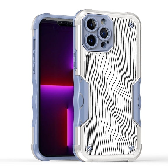Bemz Heavy Duty Armor Rugged Case for iPhone 14 Plus - White Swirly Lines