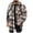 Khaki, variant on Men Plaid Fashionable Loose Casual Button Long Turndown Collar Blouse Shirt Wine