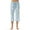 Blue, variant on 100% Cotton Women Pajama Capri Pants Sleepwear (Grey, Medium)
