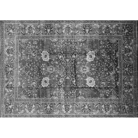 Ahgly Company Indoor Rectangle Oriental Gray Industrial Area Rugs, 2' x 4'