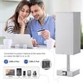 thumbnail image 4 of Luz regulable, lámpara de mesita de noche moderna para dormitorio, sala de estar, lámpara de escritorio LED WhitennSmart, puerto de carga USB, brillo ajustable, táctil, 4 of 5