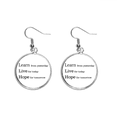 thumbnail image 1 of Learn Live Hope Quote Ear Dangle Silver Drop Earring Jewelry Woman, 1 of 3