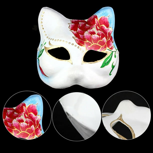5PCS carnival masks blank cat mask for craft halloween mask prop