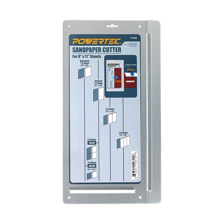 UPC: 0843441103158 | POWERTEC 71336 Sandpaper Cutter | Woodworking Shops and Metalworking Shops | For Precise  Clean Sandpaper Sheet Cutting | Easily Custom Cut 1/4  1/2 and 1/3 Sheets for your Sanding Projects