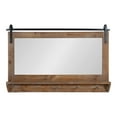 thumbnail image 3 of Kate and Laurel Cates Farmhouse Horizontal Pub Mirror with Shelf and Hooks, 42 x 27, Rustic Brown, Decorative Coastal Wall Mirror with Rustic Functional Storage, 3 of 9