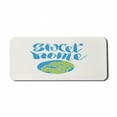 thumbnail image 1 of Saying Computer Mouse Pad, Home Cartoon Design Typography Planet Earth Universal Illustration, Rectangle Non-Slip Rubber Mousepad X-Large, 35" x 15", White Sky Blue and Green, by Ambesonne, 1 of 2