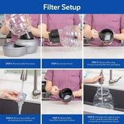 Petmate Replendish Gravity Pet Waterer Water Bowl Station with Microban for Cats and Dogs, 1 Gallon, Gray