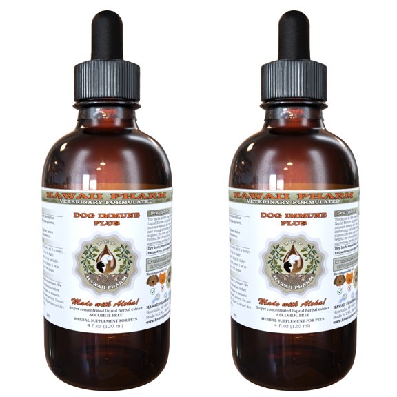 Dog Immune Plus, VETERINARY Natural Alcohol-FREE Liquid Extract, Pet Herbal Supplement 2x4 oz