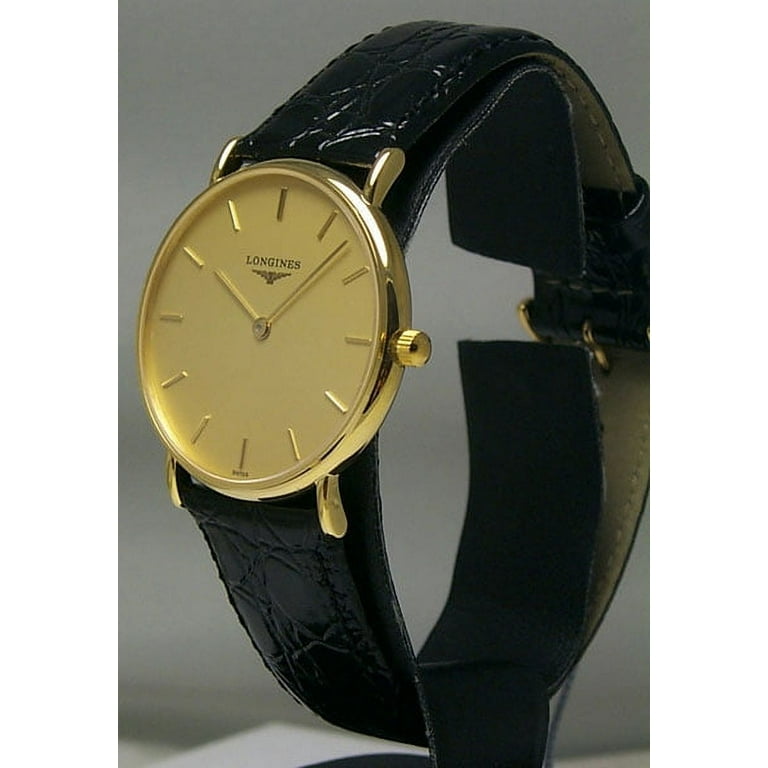 Longines Presence 18kt Gold Mens Luxury Swiss Quartz Strap