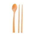 thumbnail image 4 of HOMEMAXS Wood Chopsticks and Spoons Set Handmade Japanese Style Kitchen Utensils for Travel Camping, 4 of 8