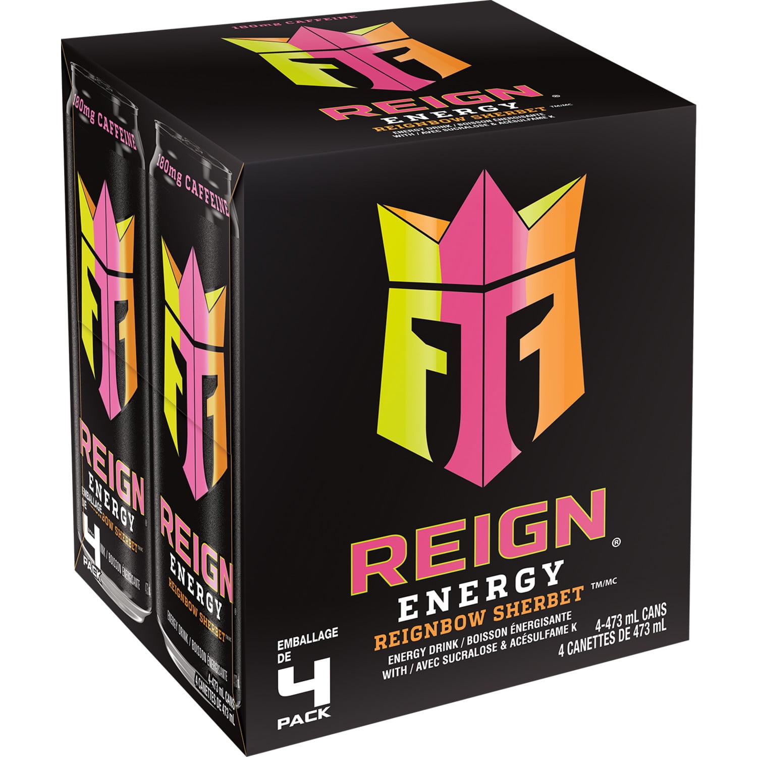 Rinrin■ARGI + 4袋セット■ Reign Energy Reignbow Sherbet Cans, 473 mL, 4 Pack - Walmart.ca