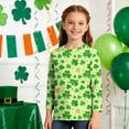 thumbnail image 2 of vdgthytj kids St. Patrick's Day Shirts boy girl Clover Shamrock 3/4 Sleeve Tops Casual Holiday Graphic Blouses, 2 of 6