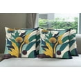 thumbnail image 6 of Ambesonne Floral Eucalyptus Throw Pillow Cover 4 Pack, Abstract Thistles, 16", Teal Mustard Blue, 6 of 7