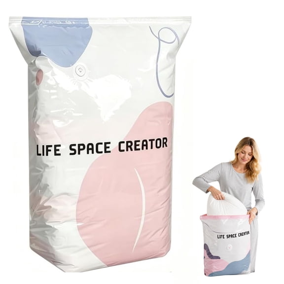No-Pump Vacuum Storage Bags, 2026 New Cube Compression Space Saver Bags, Upgrade Large Storage Compression Bags No-Pump 3D Vacuum Storage Bags for Clothes, Comforters, Blankets(31 * 39-1ps)