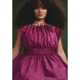 thumbnail image 4 of ELOQUII Women's Plus Size Pleated Ruffle Neckline Midi Dress, 4 of 4