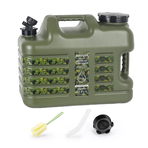 SHUWND Camping Water Container, 5 Gallon (18.5L) Camping Water Jug With Spigot, Portable BPA Free Water Storage Tank for Outdoor Hiking, BBQ, Picnic