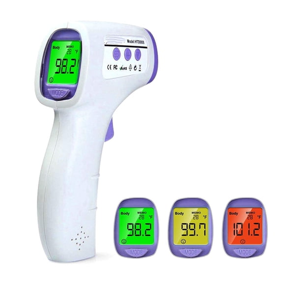 Digital Non-Contact Infrared Forehead Thermometer for Adults & Kids,Accurate Instant Reading,Dual Mode Body & Surface ˚C / ˚F,Intelligent Temperature/Fever Alert,Batteries Included